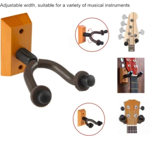 Wood Base Adjustable Guitar Wall Hanger | Universal Guitar & Bass Hanger
