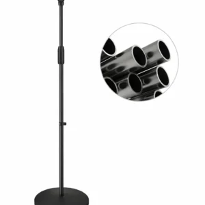 Upgraded Entry-Level Straight Microphone Stand with 25cm Metal Base