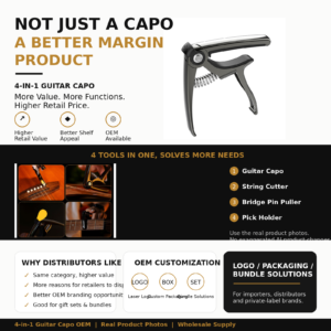 4-in-1 Guitar Capo for OEM & Retail